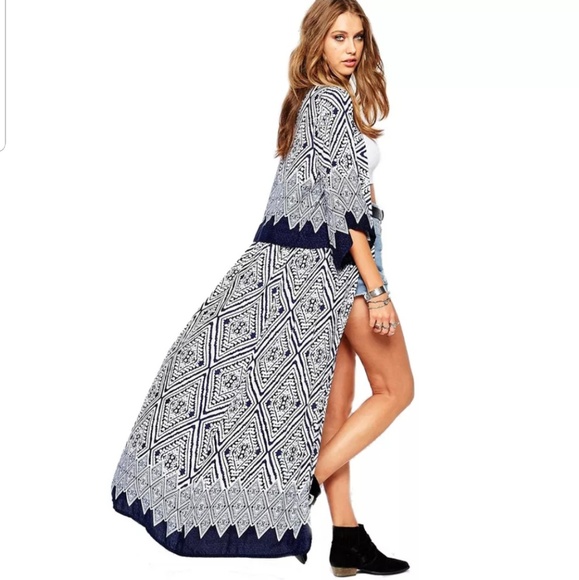 Maxi Long Boho Kimono Duster - Picture 2 of 5